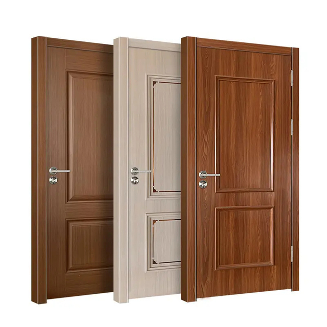 Pabrika na nag-specialize sa pakyawan polyvinyl chloride melamine full panel front door entrance interior wooden house wood plastic door