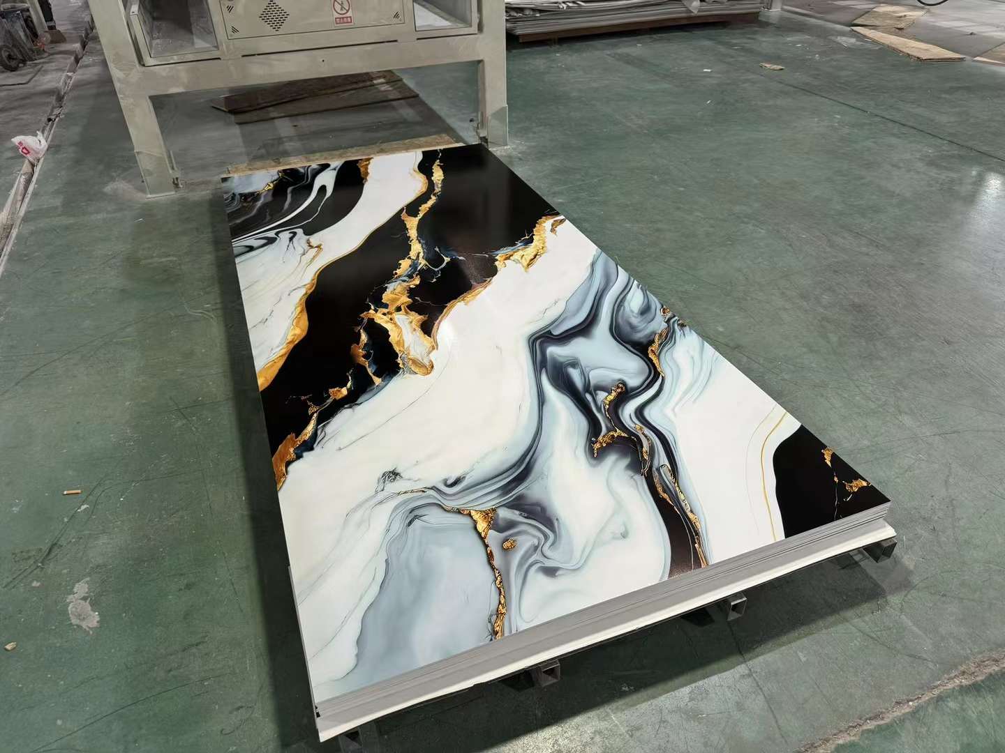 دیوار کی سجاوٹ کے لئے طلوع آفتاب غلط ماربل پیویسی پلاسٹک UV ماربل شیٹ