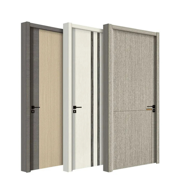 Pabrika na nag-specialize sa pakyawan polyvinyl chloride melamine full panel front door entrance interior wooden house wood plastic door